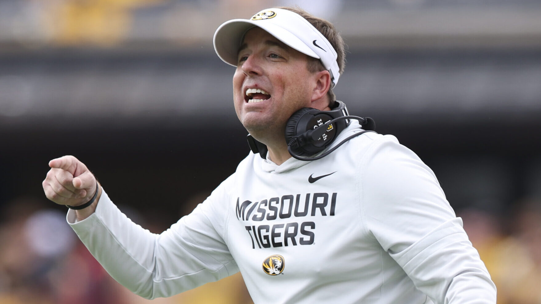 Missouri head coach Eli Drinkwitz on the sideline — linked to Penn State Football head coaching search